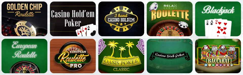 Jeux de table au Win Ma Chance Casino